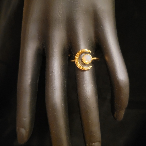 2/$20 Celestial Gold Crescent Moon Ring - Picture 2 of 4